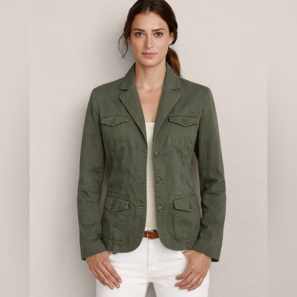 Eddie Bauer Jackets & Blazers - Eddie Bauer Jacket Womens 8 Green Unstructured Blazer Long Sleeve Pockets